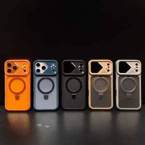 เคสโทรศัพท์แม่เหล็กแบบด้านโปร่งแสงสำหรับ iPhone 17 12 13 Pro Max 14 15 16 Plus พร้อมขาตั้งวงแหวนโลหะ ป้องกันรอบด้าน ขายส่ง - Product Image 2