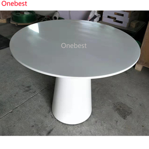 Vòng Faux bề mặt rắn đá bàn ăn và ghế hiện đại mở rộng Dinning bảng thiết lập màu trắng - Product Image 5
