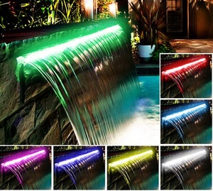 Cascadas acrílicas de 600mm, descenso transparente con barra led para piscina, accesorios de jardín al aire libre - Product Image 5