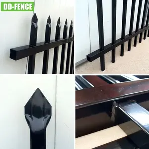 1.8m 2.1m 2.4m Height Powder Coated Galvanized Steel Picket Crimp Pressed Spear Top Security Fence for School Factory Railway