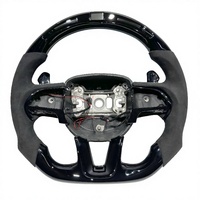 Volant en cuir suédé noir piano avec LED et fibre de carbone pour Dodge Charger Challenger Hellcat Durango SRT, directement de l'usine