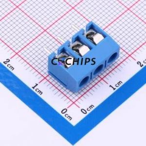 MX301-5.0-03P-BU01-Cu-Y-A Screw Terminal Block Through hole Component (THT),P=5mm Connector 1x3P 5mm Blue Through Hole - Product Image 1