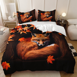 Ensemble de literie d'usine en polyester 3 pièces avec impression numérique 3D animale et motif <span class=keywords><strong>renard</strong></span> - Product Image 6