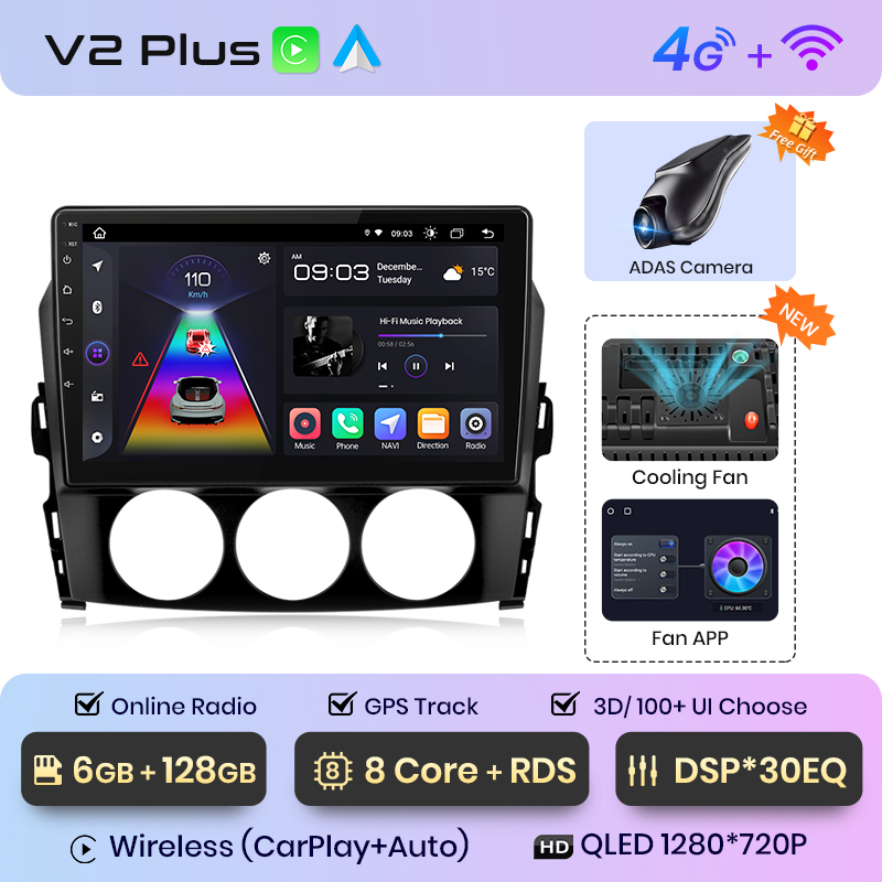 Cámara 3D UI V2 Plus+ADAS (6GB +128GB)