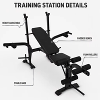 Banc de musculation multifonction moderne en gros avec support pour barre, station d'entraînement réglable pour la maison, en acier inoxydable pour l'entraînement de force