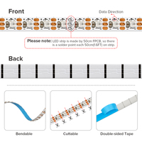 DC5V WS2812B Ultra Mince 5mm Adressable Individuellement RVB 160 Pixels Étroit PCB Largeur SMD 2020 Led Pixel Strip Light