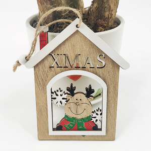 Ornement de Noël en bois découpé au laser, motif renne, décoration suspendue pour décorations d'arbre - Product Image 1