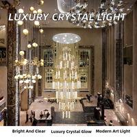 Lustre moderne en cristal sur mesure, grand, carré, long, en forme de tube, avec fleurs, art moderne, suspension LED, télécommande, hauteur réglable, intensité variable