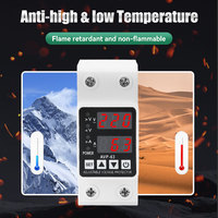 Protecteur de tension numérique électrique réglable 220V/230V sur rail DIN avec relais de récupération automatique pour AC/DC en matériau PC