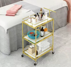 Carrito de lujo ligero para salón de belleza, estante de almacenamiento multicapa para arte de uñas y pestañas, carrito de herramientas móvil y práctico para cosméticos - Product Image 3