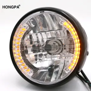 Faro delantero de motocicleta de 12V/35W, luz de giro personalizada para la mayoría de los Cruiser de motocicleta