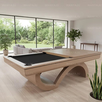 Luxuriöser 3-in-1-Multi-Game-Billardtisch mit Tischtennisplatte und Essauflage, Billardbank und Pooltisch für Zuhause