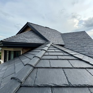 Tegole in <span class=keywords><strong>Ardesia</strong></span> Nera per Tetti di Case Autoconstruite, Pietra Naturale Spessore 5-10 mm, Copertura in Pietra per Ville - Product Image 6