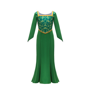 Costume da Principessa Mostro <span class=keywords><strong>Fiona</strong></span> <span class=keywords><strong>Verde</strong></span> Deluxe per Cosplay Halloween Carnevale Festa Shrek 3 Stili - Product Image 1