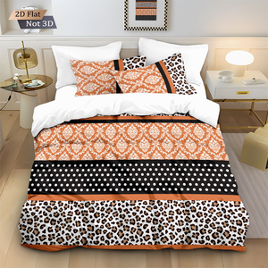 Juego de Funda Nórdica Bohemia Geométrica de 3 Piezas, Ropa de Cama con Estampado Tribal Étnico, Funda de Edredón de Microfibra Ultrasuave con Fundas de Almohada - Product Image 5