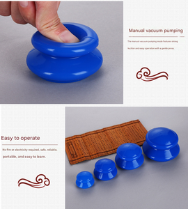Juego de Ventosas de Silicona Portátiles para el Hogar, Herramienta de Masaje de Terapia de Ventosas de Goma Azul, Fácil de Limpiar para Uso Doméstico - Product Image 5