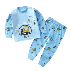 Custom Children Kids Girls Terno Pyjamas 100% Cotton Cute Animal pattern Pyjamas Set