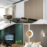 Revêtement mural en WPC imperméable au design élégant, panneau en composite bois-plastique pour murs intérieurs et extérieurs