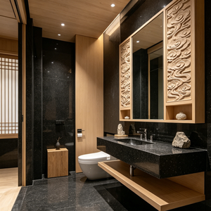 Dalle <span class=keywords><strong>de</strong></span> terrazzo noir artificiel Luxy Elegance, panneau <span class=keywords><strong>de</strong></span> pierre <span class=keywords><strong>de</strong></span> terrazzo à copeaux fins pour revêtement <span class=keywords><strong>de</strong></span> sol et <span class=keywords><strong>de</strong></span> mur commercial - Product Image 3