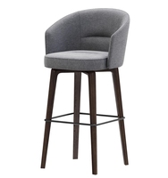 Ensemble de chaises de bar gris argent moderne Mobilier de restaurant souple pour salle à manger, pub, école, extérieur, hôtel-Design italien