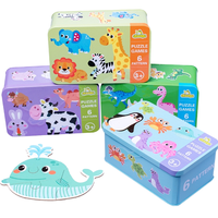 Boîte de puzzle en bois 3D intellectuelle à thèmes variés pour l'éducation préscolaire, puzzles pour enfants de 2 à 4 ans, unisexe