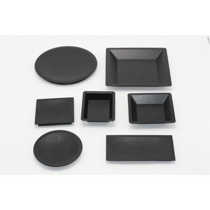 Plato Redondo Pequeño de Plástico Texturizado Negro, Mini Plato Esmerilado para Condimentos, Plato para Servir Irrompible Libre de BPA para el Hogar - Product Image 5