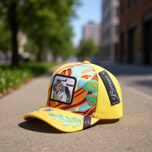 Cappello Trucker Bonnie in Tessuto a Rete, 6 Pannelli, Ricamo, Stile Street, Unisex, Primavera Estate, Casual - Product Image 2