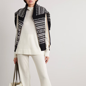 Fabricants de tricots Custom Fashion Black and White Line Stitching <span class=keywords><strong>Pull</strong></span> en tricot à manches longues et à col semi-haut pour femmes - Product Image 4