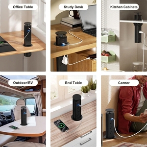 Torre de Enchufes Plegable con 3 <span class=keywords><strong>Tomas</strong></span> de Corriente CA, Puertos USB-C y Enchufe para Encimera de Cocina u Oficina - Product Image 6