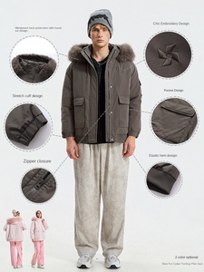 Giacca invernale Casual con cappuccio 80% con <span class=keywords><strong>piumino</strong></span> spesso traspirante ampio collo alto da uomo - Product Image 3