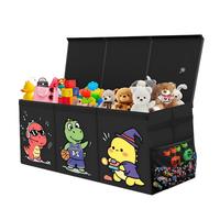 Organisateur de rangement pour jouets en tissu Oxford empilable, bac pliable avec couvercle, grande capacité, pour chambre d'enfant, salle de jeux