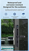 Serrure intelligente TUYA WIFI avec empreinte digitale biométrique, mot de passe, carte-clé, en aluminium, pour porte coulissante à tirer et pousser