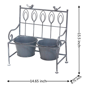 Allsome — Pots de fleurs et jardinières en métal pour plantes de jardin, support décoratif en fonte, en forme de banc, <span class=keywords><strong>Original</strong></span> - Product Image 2