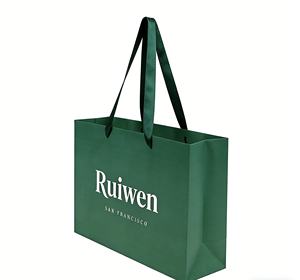 Sacs de courses en papier vert recyclé personnalisés pour vêtements, emballage promotionnel, avec votre propre logo, vente en gros, poignée artisanale personnalisée - Product Image 2