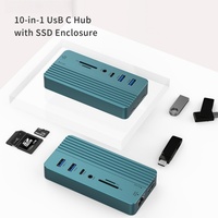 Boîtier SSD en alliage d'aluminium haute vitesse 10 Gbps interchangeable 2230/2242/2260/2280, station d'accueil Hub 10-en-1 avec prise en charge Micro SD 2.1