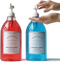 67.6 oz 2L Transparent vide grand détergent à lessive savon tissu adoucissant distributeur bouteille ensemble bouteille en plastique avec pompe