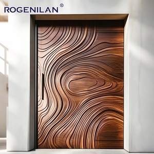 Puerta Principal de Entrada de Aluminio Tallada en 3D Minimalista Rogenilan, Puertas de Seguridad Exteriores Antirrobo para Villas - Product Image 4