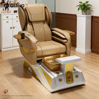 Sillón de Pedicura Eléctrico Profesional de Lujo con Masaje, Bomba de Drenaje y Luces de Colores para Salón de Uñas