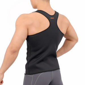 Gilet de maintien de la chaleur à fermeture éclair pour hommes Gilet rehaussant la sueur Chemise de costume de sauna Gilet de compression Haut de vêtement de forme pour l'exercice de la salle de sport - Product Image 4
