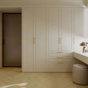 Armario de Almacenamiento de Ropa para Guardarropa, Estilo Francés Crema - Product Image 3