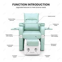 Fauteuil de pédicure de luxe réglable en hauteur avec massage des pieds en mousse à mémoire de forme, équipement professionnel pour salon, vente en gros