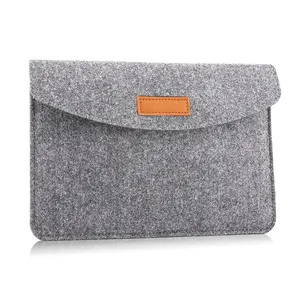 Lichtgrijze Hoes Vilt Laptop Tas Draagbaar Met Beschermend Vilt Tablet Hoesje Notebook Organizer Tas