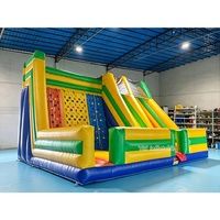 Structure gonflable commerciale ludique pour enfants, mur d'escalade et toboggan combinés, pour aire de jeux extérieure et sports extrêmes