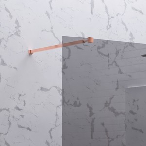 Kamalu KW1000FGR Doccia Walk-in 120 cm Profilo Oro Rosa Vetro Fumé 8mm Piatto Rettangolare Dritto in ABS per Uso Domestico - Product Image 1