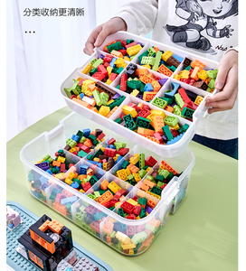 Crianças Grande Plástico Empilhável Toy Storage Box Home Organizer Container Bin com <span class=keywords><strong>Building</strong></span> Brick <span class=keywords><strong>Blocks</strong></span> Base - Product Image 2