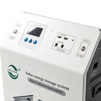 Système de stockage d'énergie solaire hybride 5 kWh avec batterie au lithium LiFePO4 empilable, onde sinusoïdale pure et contrôleur MPPT intégré