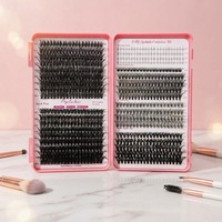 Extensions de cils en fibre synthétique faites à la main D Curl Faux cils style naturel 30D 40D 50D 60D 80D 100D Mix Full Strip pour bricolage
