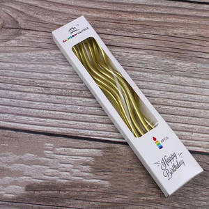 Joyeux anniversaire <span class=keywords><strong>bougie</strong></span> <span class=keywords><strong>fontaine</strong></span> feux d'artifice or étincelant mince plaine spirale gâteau bougies 6 pièces or argent longue <span class=keywords><strong>bougie</strong></span> d'anniversaire - Product Image 5