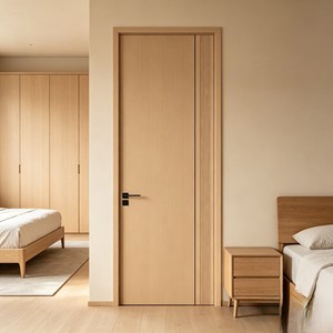 Ensemble de portes intérieures modernes en bois composite massif de haute qualité, résistantes au feu et à l'<span class=keywords><strong>humidité</strong></span>, écologiques, pour hôtel et villa - Product Image 6