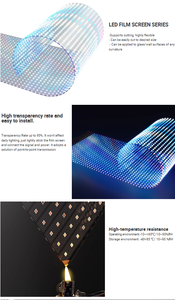 Film LED transparent auto-adhésif ultra-fin, flexible et enroulable, pour vitrine de magasin, signalétique LED pour commerce, ascenseur, marque. - Product Image 3
